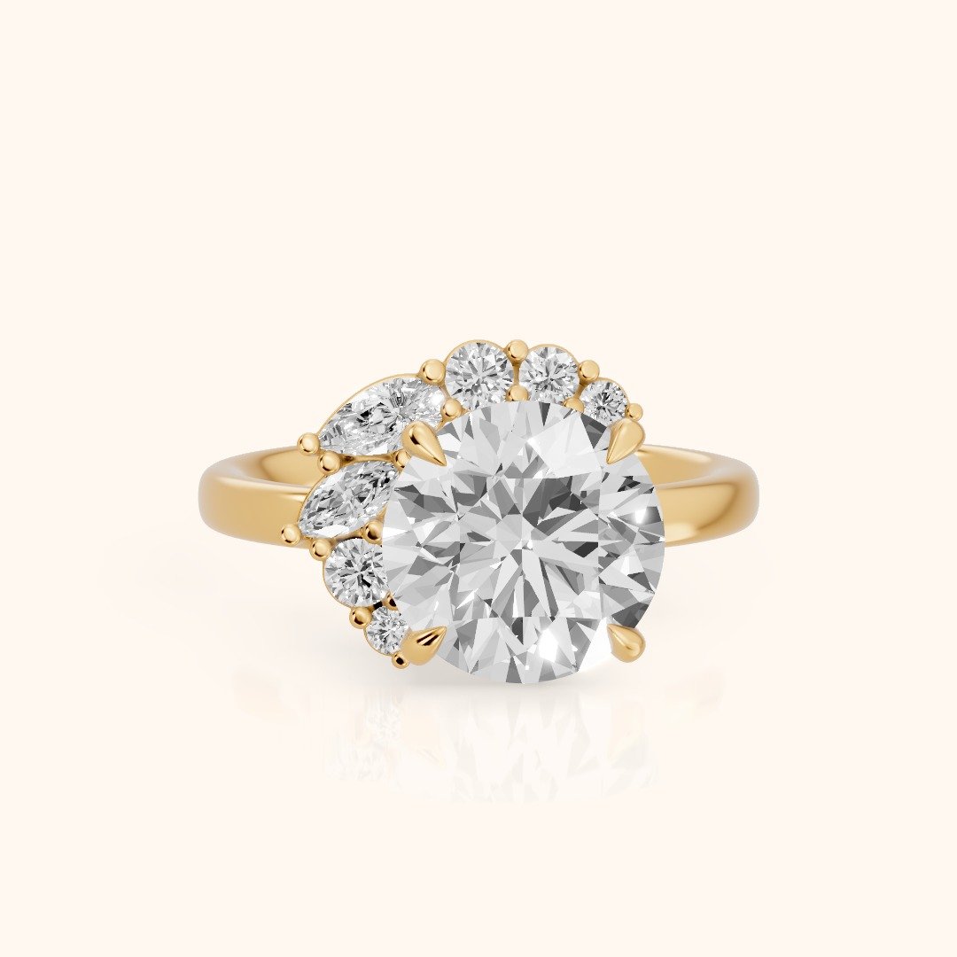 The Elara Marquise Diamond Stud Earrings in Rose Gold